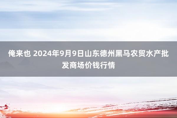 俺来也 2024年9月9日山东德州黑马农贸水产批发商场价钱行情