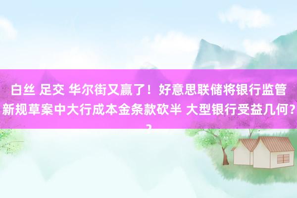 白丝 足交 华尔街又赢了！好意思联储将银行监管新规草案中大行成本金条款砍半 大型银行受益几何？