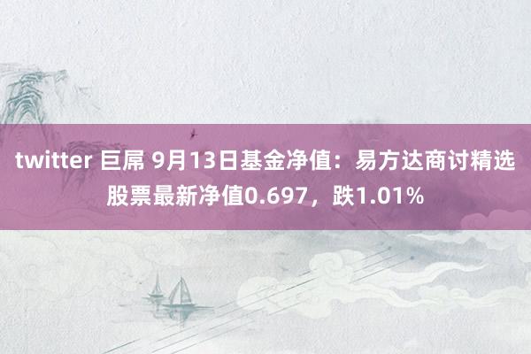 twitter 巨屌 9月13日基金净值：易方达商讨精选股票最新净值0.697，跌1.01%