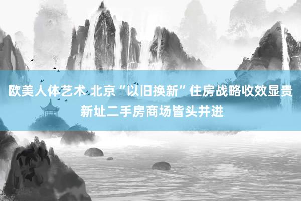 欧美人体艺术 北京“以旧换新”住房战略收效显贵 新址二手房商场皆头并进