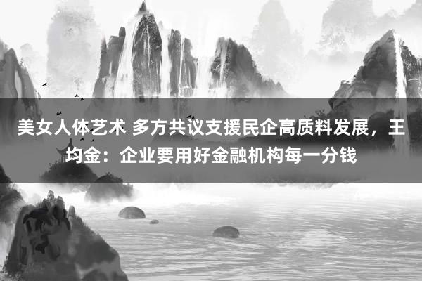 美女人体艺术 多方共议支援民企高质料发展，王均金：企业要用好金融机构每一分钱