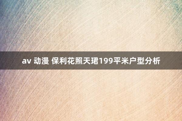 av 动漫 保利花照天珺199平米户型分析