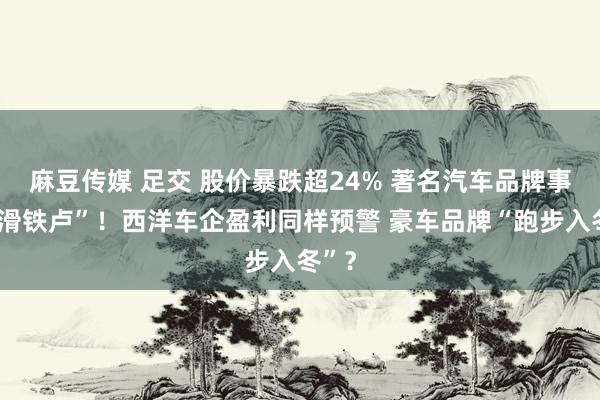 麻豆传媒 足交 股价暴跌超24% 著名汽车品牌事迹“滑铁卢”！西洋车企盈利同样预警 豪车品牌“跑步入冬”？