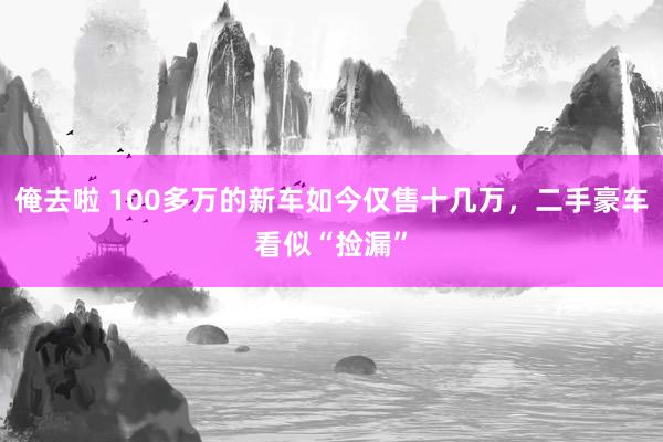 俺去啦 100多万的新车如今仅售十几万，二手豪车看似“捡漏”