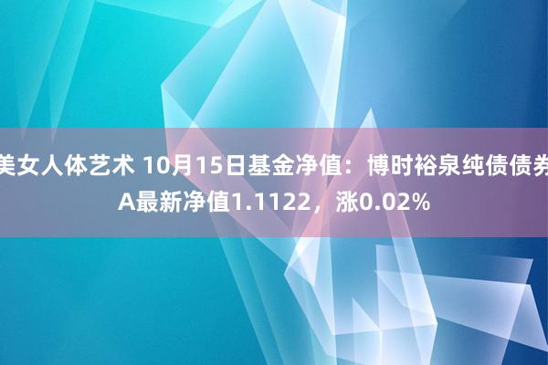 美女人体艺术 10月15日基金净值：博时裕泉纯债债券A最新净值1.1122，涨0.02%