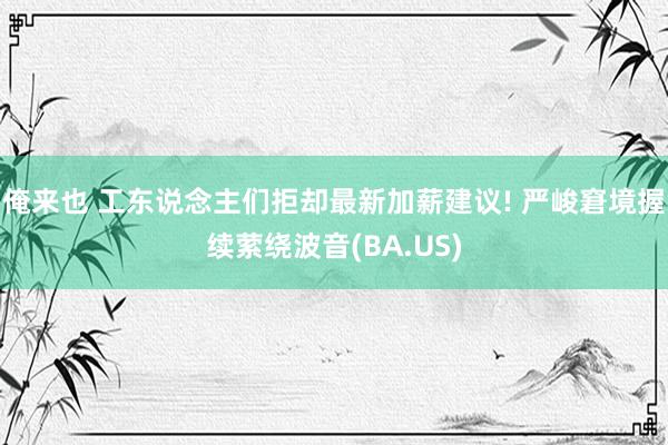 俺来也 工东说念主们拒却最新加薪建议! 严峻窘境握续萦绕波音(BA.US)