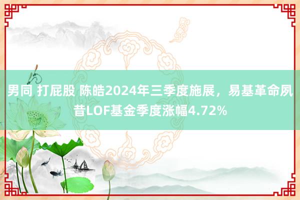 男同 打屁股 陈皓2024年三季度施展，易基革命夙昔LOF基金季度涨幅4.72%