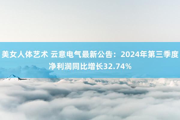 美女人体艺术 云意电气最新公告：2024年第三季度净利润同比增长32.74%