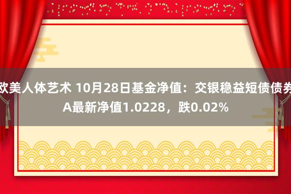 欧美人体艺术 10月28日基金净值：交银稳益短债债券A最新净值1.0228，跌0.02%