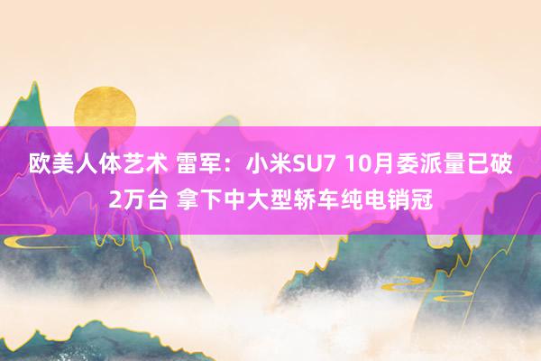 欧美人体艺术 雷军：小米SU7 10月委派量已破2万台 拿下中大型轿车纯电销冠