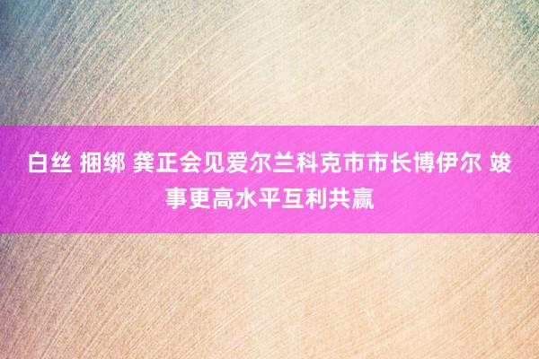 白丝 捆绑 龚正会见爱尔兰科克市市长博伊尔 竣事更高水平互利共赢