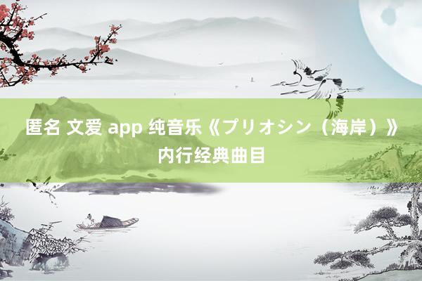 匿名 文爱 app 纯音乐《プリオシン（海岸）》内行经典曲目