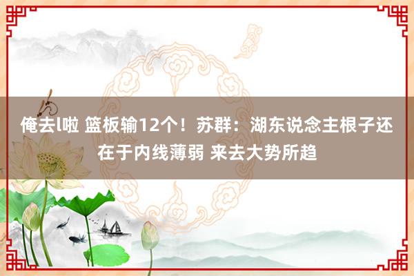 俺去l啦 篮板输12个！苏群：湖东说念主根子还在于内线薄弱 来去大势所趋