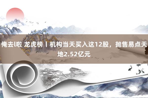 俺去l啦 龙虎榜丨机构当天买入这12股，抛售易点天地2.52亿元