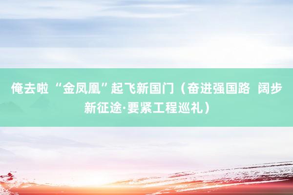 俺去啦 “金凤凰”起飞新国门（奋进强国路  阔步新征途·要紧工程巡礼）