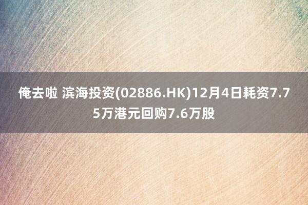 俺去啦 滨海投资(02886.HK)12月4日耗资7.75万港元回购7.6万股