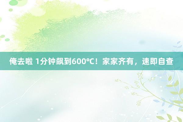 俺去啦 1分钟飙到600℃！家家齐有，速即自查