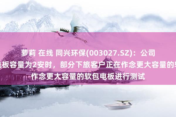 萝莉 在线 同兴环保(003027.SZ)：公司通过测试的软包电板容量为2安时，部分下旅客户正在作念更大容量的软包电板进行测试