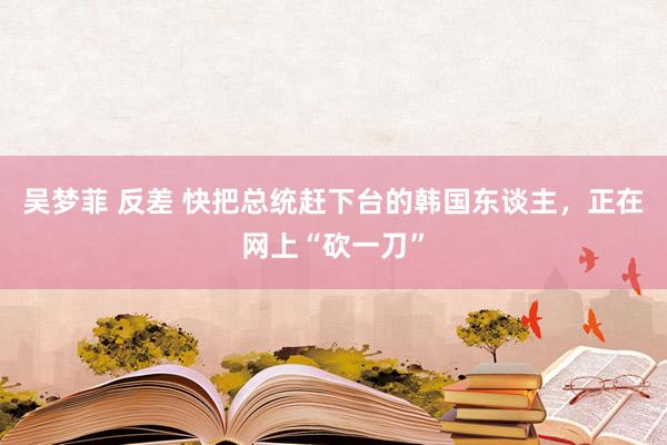 吴梦菲 反差 快把总统赶下台的韩国东谈主，正在网上“砍一刀”