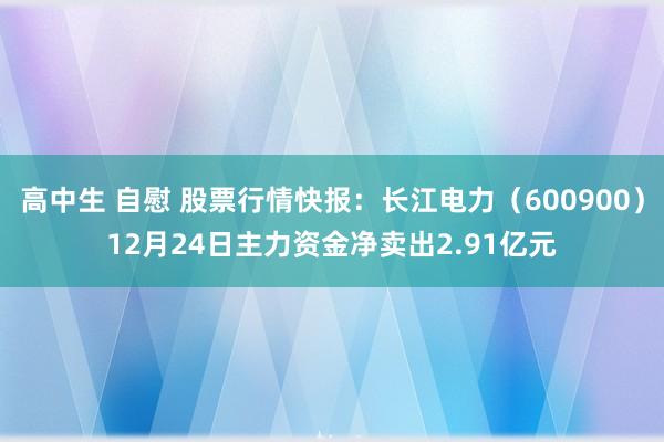 高中生 自慰 股票行情快报：长江电力（600900）12月24日主力资金净卖出2.91亿元