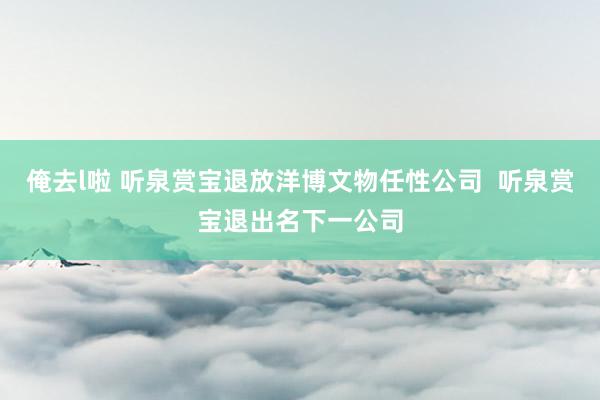 俺去l啦 听泉赏宝退放洋博文物任性公司  听泉赏宝退出名下一公司