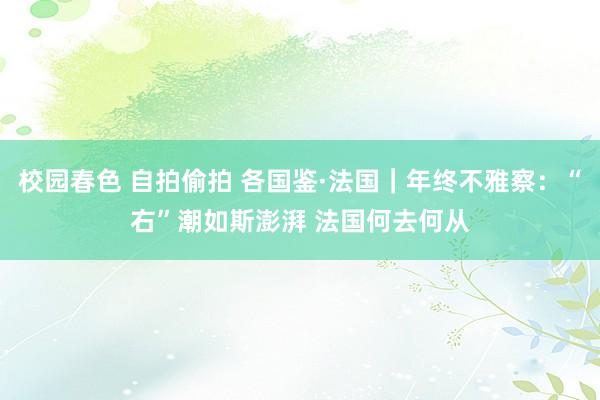 校园春色 自拍偷拍 各国鉴·法国｜年终不雅察：“右”潮如斯澎湃 法国何去何从