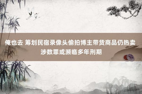 俺也去 筹划民宿录像头偷拍博主带货商品仍热卖 涉数罪或濒临多年刑期