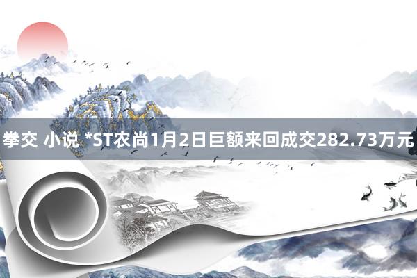 拳交 小说 *ST农尚1月2日巨额来回成交282.73万元