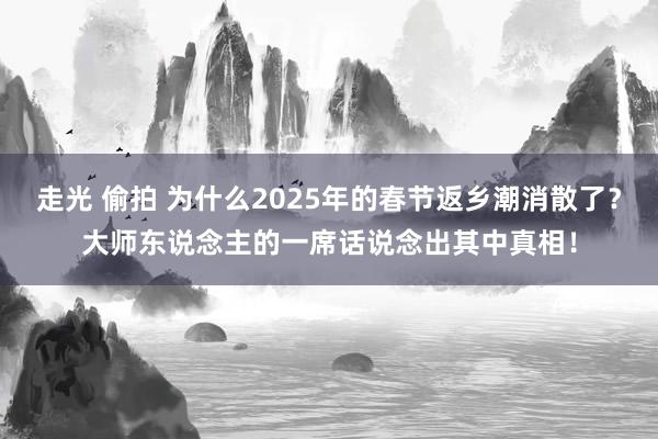 走光 偷拍 为什么2025年的春节返乡潮消散了？大师东说念主的一席话说念出其中真相！