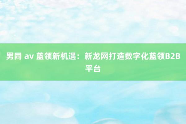 男同 av 蓝领新机遇：新龙网打造数字化蓝领B2B平台